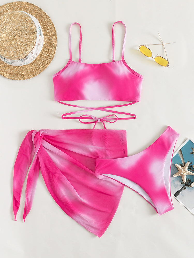 Three-Piece Beach Skirt & Bikini Set